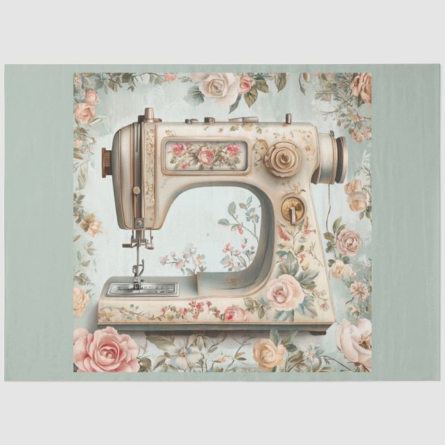 Eine Blumennähmaschine, Design #11 Seidenpapier (Vorderseite)