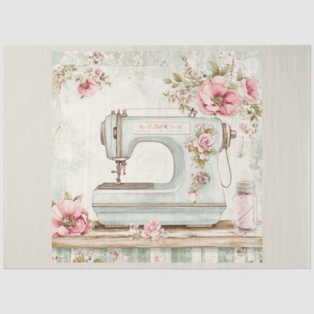 Eine Blumennähmaschine, Design #14 Seidenpapier (Vorderseite)