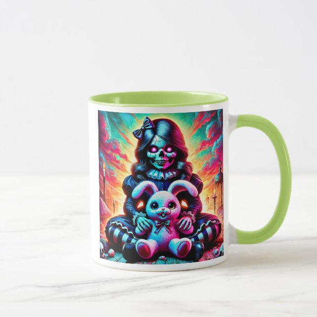 Eine böse Puppe und ihr Lieblingskaninchen. Tasse (Rechts)