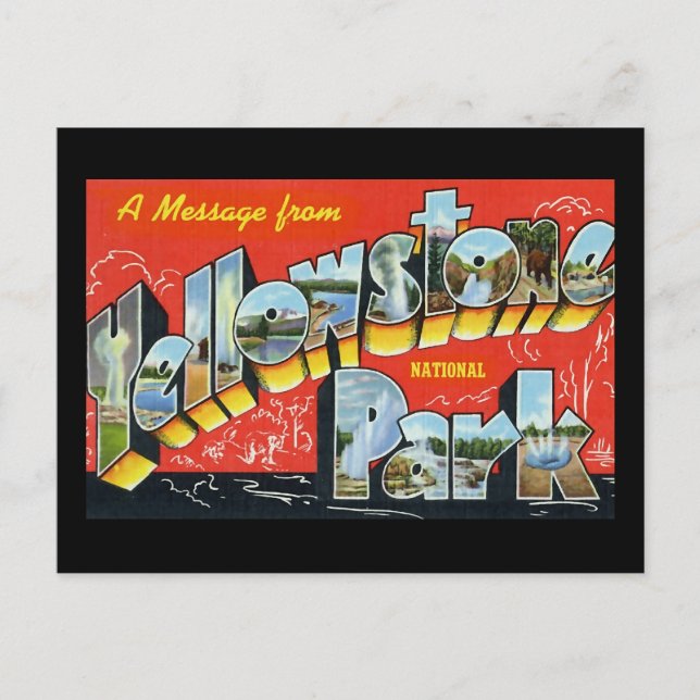 Eine Botschaft aus dem Yellowstone-Nationalpark Postkarte (Vorderseite)
