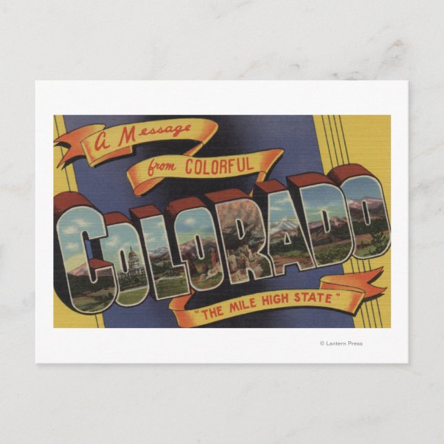 Eine Botschaft des Mile High Staat Postkarte (Vorderseite)