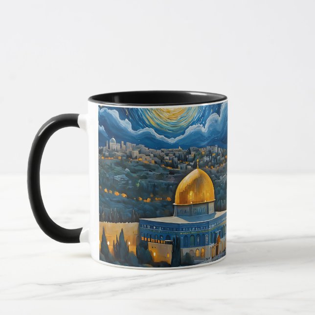 Eine Botschaft von Frieden und Freiheit Tasse (Links)
