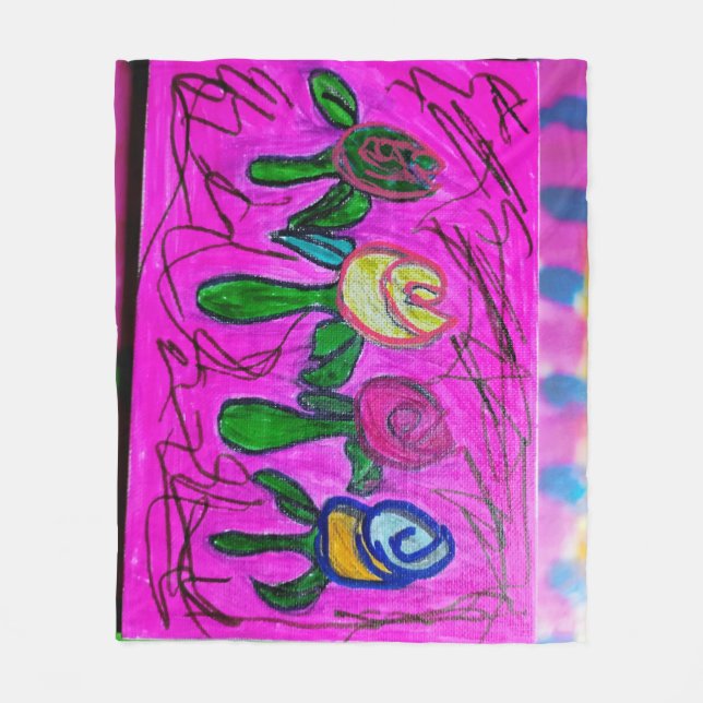 Eine Box mit Rose Fleecedecke (Vorderseite)