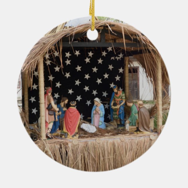 Eine brasilianische Kreche, die Geburt Keramik Ornament (Hinten)