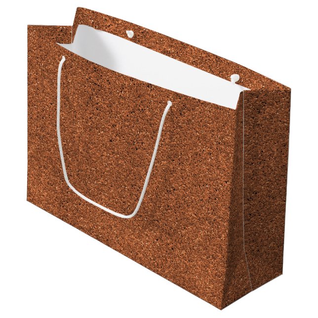 Eine braune Papiertüte mit weißem Griff Große Geschenktüte (Vorderseite Schrägansicht)