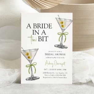 Eine Braut in einem Tini Bit Dirty Martini Brautpa Einladung