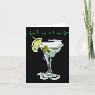Eine Braut in einem winzigen Bride Schwanz Martini Karte