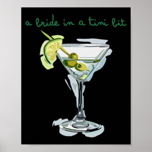 Eine Braut in einem winzigen Bride Schwanz Martini Poster