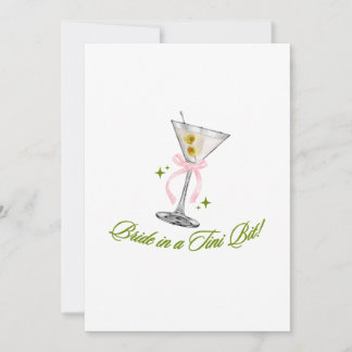 Eine Braut in einem winzigen Martini Junggesellinn Feiertagskarte