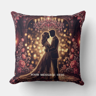 Eine Braut und ein Bräutigam in einer Umarmung als Kissen