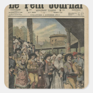 Eine bretonische Hochzeit in Paris Quadratischer Aufkleber