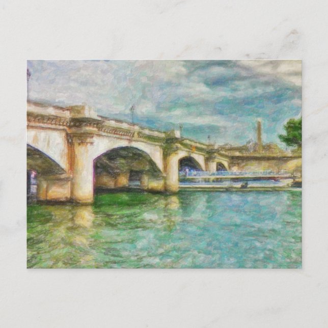 Eine Brücke in Paris Postkarte (Vorderseite)