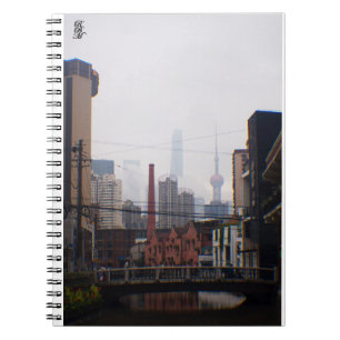Eine Brücke in Shanghai Notizblock