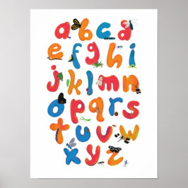 Eine Bug Collection Alphabet Children Wall Art Poster