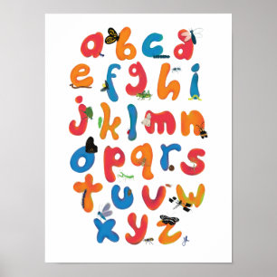 Eine Bug Collection Alphabet Children Wall Art Poster
