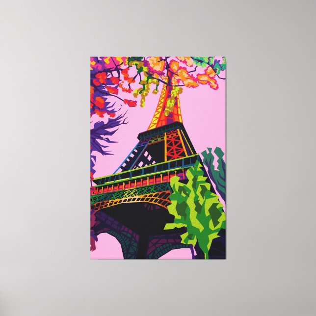 Eine bunte Feier zum Eiffelturm Leinwanddruck (Vorderseite)