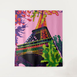 Eine bunte Feier zum Eiffelturm Wandteppich
