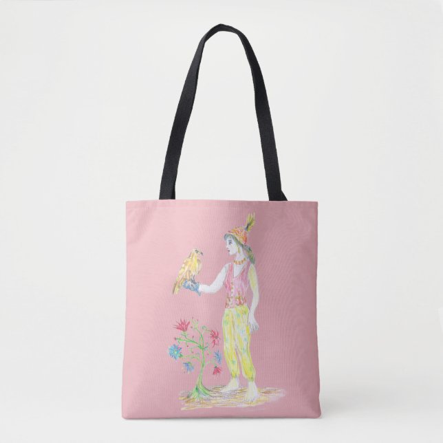 Eine Buntstiftzeichnung einer Frau Tasche (Vorderseite)