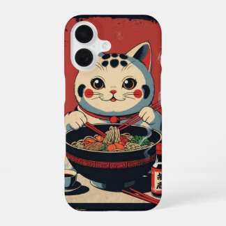 eine Cartoon-Maneki-Neko-Katze iPhone 16 Hülle