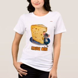 Eine Cartoon-Maus, die sich auf einem Käsespiel ge Tri-Blend Shirt