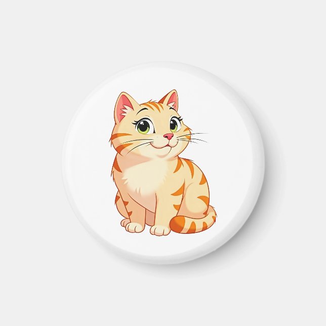 eine Cartoon-Orangekatze Magnet (Vorne)
