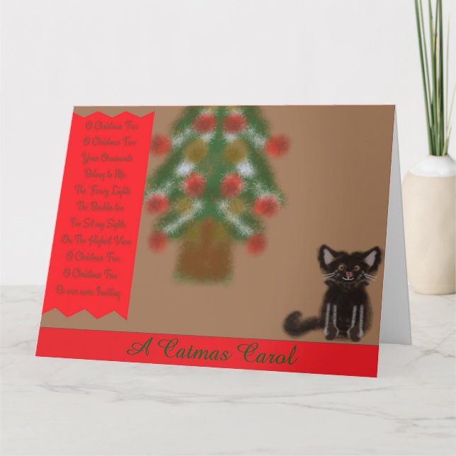 Eine Catmas Carol Faltkarte Karte (Vorderseite)
