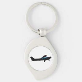 Eine Cessna in Silhouette Schlüsselanhänger