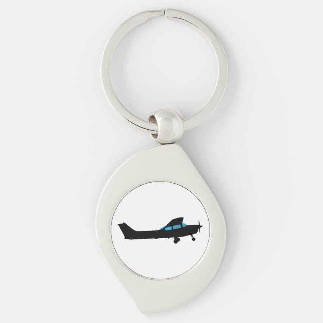 Eine Cessna in Silhouette Schlüsselanhänger (Vorderseite)