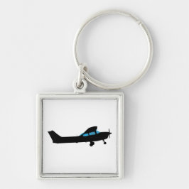 Eine Cessna in Silhouette Schlüsselanhänger