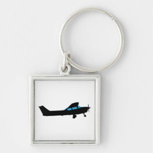 Eine Cessna in Silhouette Schlüsselanhänger