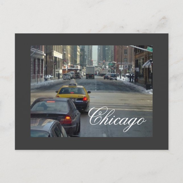 Eine Chicago Winter Postkarte (Vorderseite)