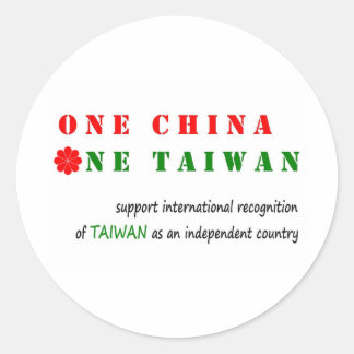 Eine China; eine Taiwan Runder Aufkleber