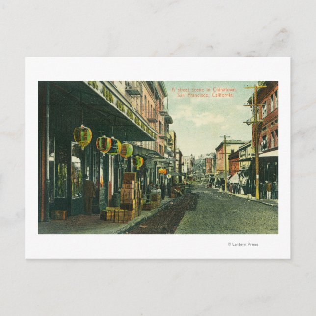Eine Chinatown Street-Szene Postkarte (Vorderseite)