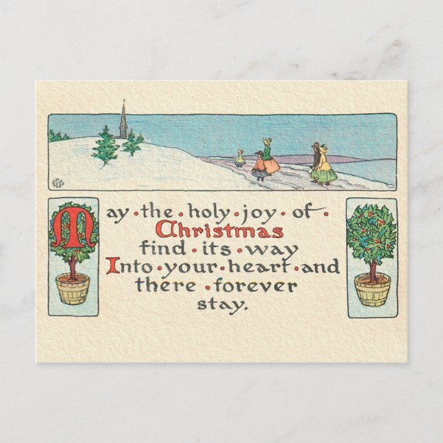 EINE CHRISTMAS-BOTSCHAFT POSTKARTE (Vorderseite)