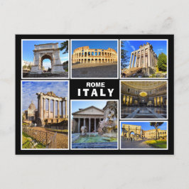 Eine Collage aus Rom, Italien Postkarte