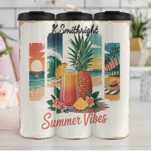 Eine Collage der Sommerbewohner Thermosbecher
