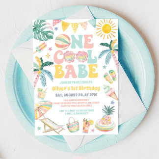 Eine coole Babypoolparty zum 1. Geburtstag im Somm Einladung