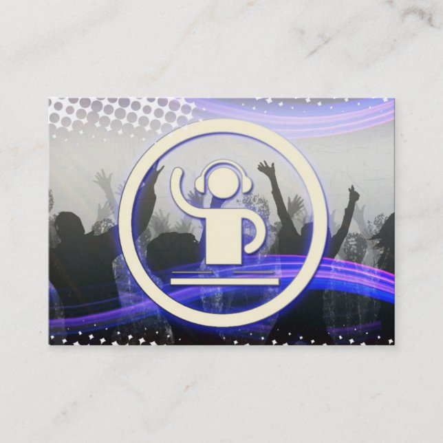 Eine coole DJ-Logoglühen-Geschäftskarte Visitenkarte (Vorderseite)