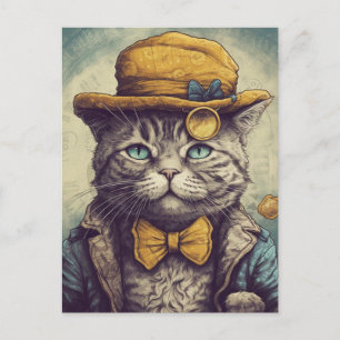 Eine Coole graue Katze-Postkarte Postkarte