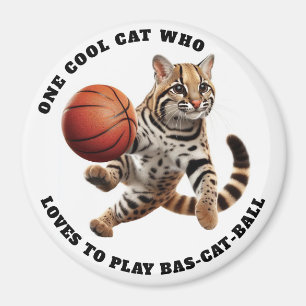 Eine Coole Katze, die Lieben hat, Bas-Cat-Ball zu  Magnet
