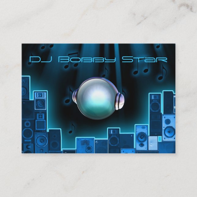 Eine coole Laser-Geschäftskarte DJ blaue mit Logo Visitenkarte (Vorderseite)
