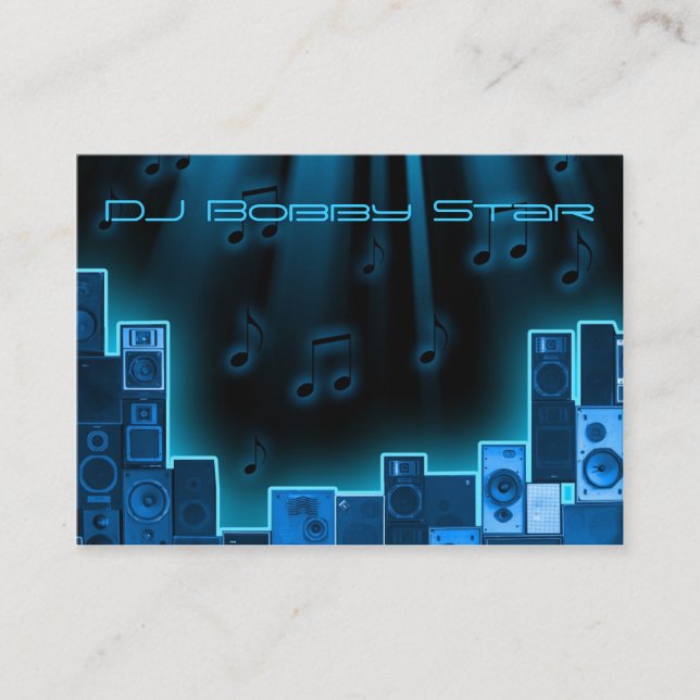Eine coole Laser-Geschäftskarte DJ blaue Visitenkarte (Vorderseite)