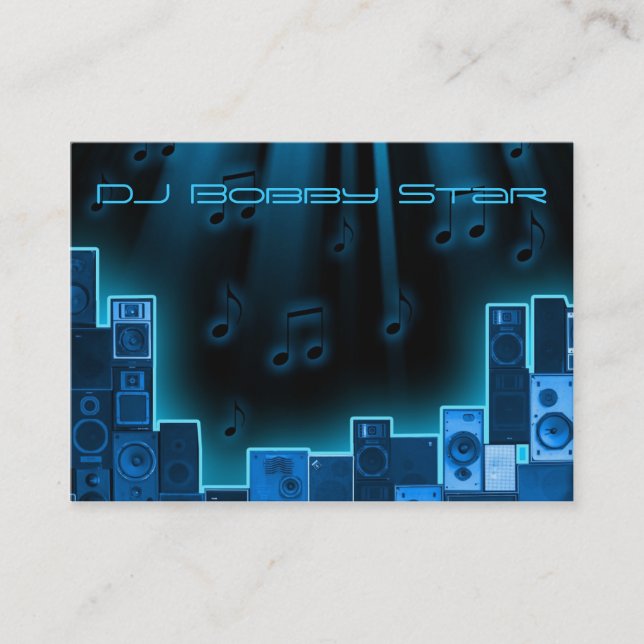 Eine coole Laser-Geschäftskarte DJ blaue Visitenkarte (Vorderseite)