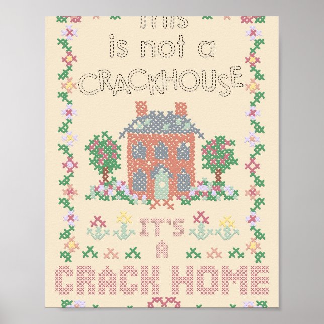 Eine Crack-Zuhause - Kreuzstickerei Poster (Vorne)