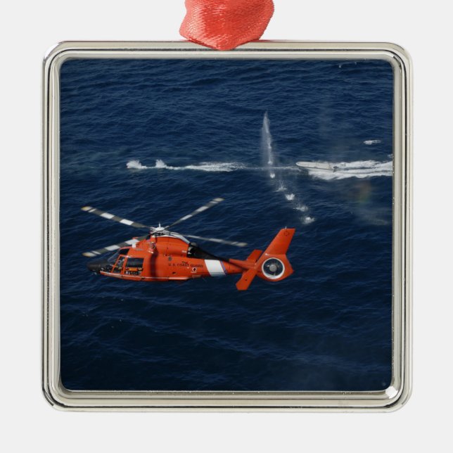 Eine Crew mit Hubschraubern Silbernes Ornament (Vorne)
