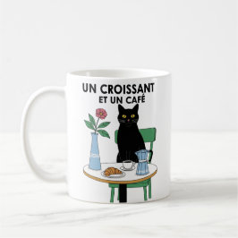 Eine Croissant-Katze Kaffeetasse