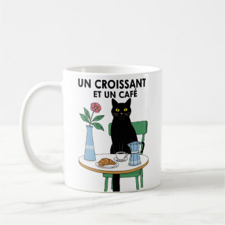 Eine Croissant-Katze  Kaffeetasse