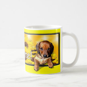 Eine Dackel-Tasse mit einem großen "mornin Kaffeetasse