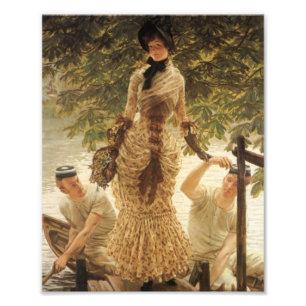 Eine Dame an der Themse Fotodruck