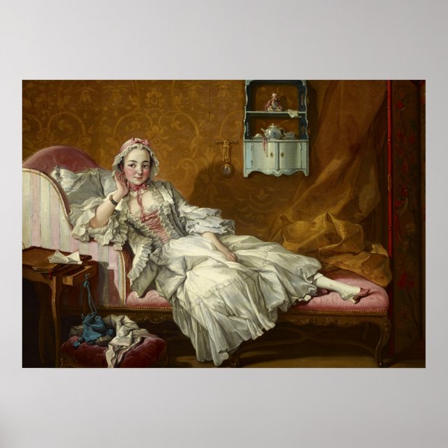 Eine Dame auf ihrem Tagesbett, 1743 von Francois B Poster (Vorne)